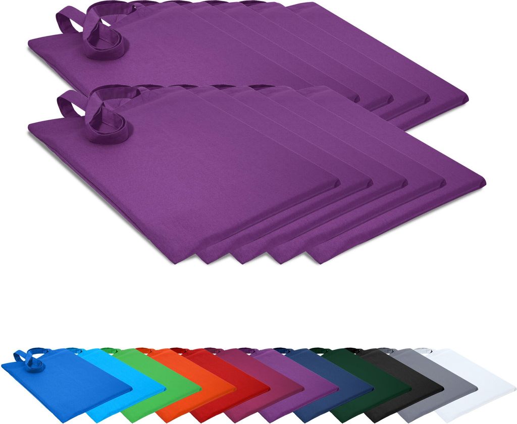 10er PACK Baumwolltaschen 38x42cm Stofftaschen Tragetaschen Beutel Einkaufstaschen Stoffbeutel Taschen, in Farbe: Lila