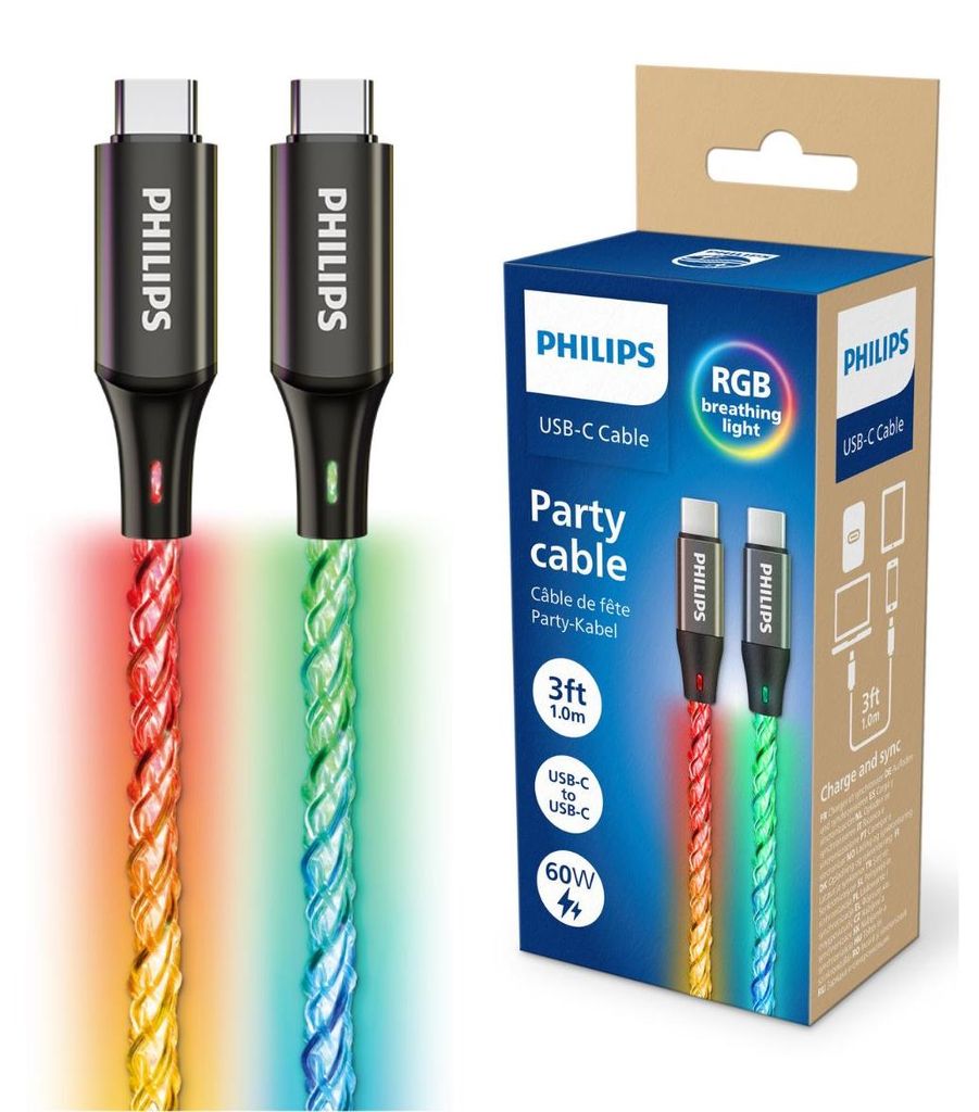 philips phildlc5130c/00 cavo party da usb-c a usb-c 1m Immagine del prodotto 