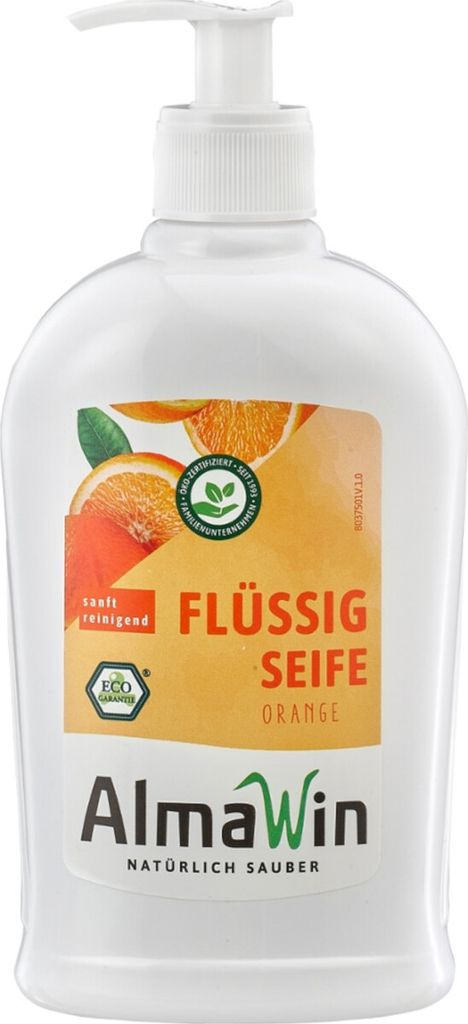 Jabón líquido de naranja ecológico, 500 ml - ALMAWIN Imagen del producto 
