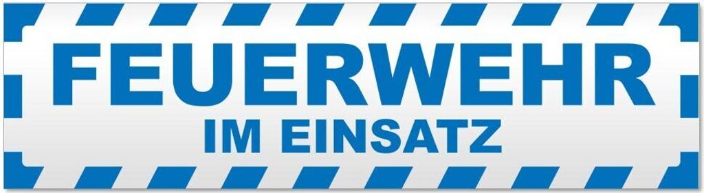 Kiwistar - Autoaufkleber - Blau - 20 x 5,3 cm - Feuerwehr im Einsatz gestreift - Hinweis Aufkleber Sticker für Auto, Kfz, Fahrrad, PKW, LKW