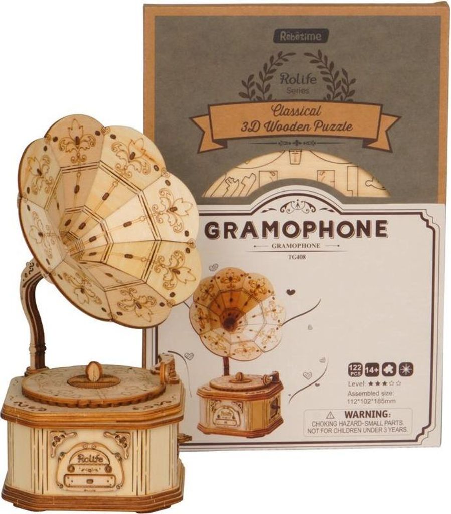 ROBOTIME Gramophone, 122 Stück(e), Musik, 14 Jahr(e) Produktbild 