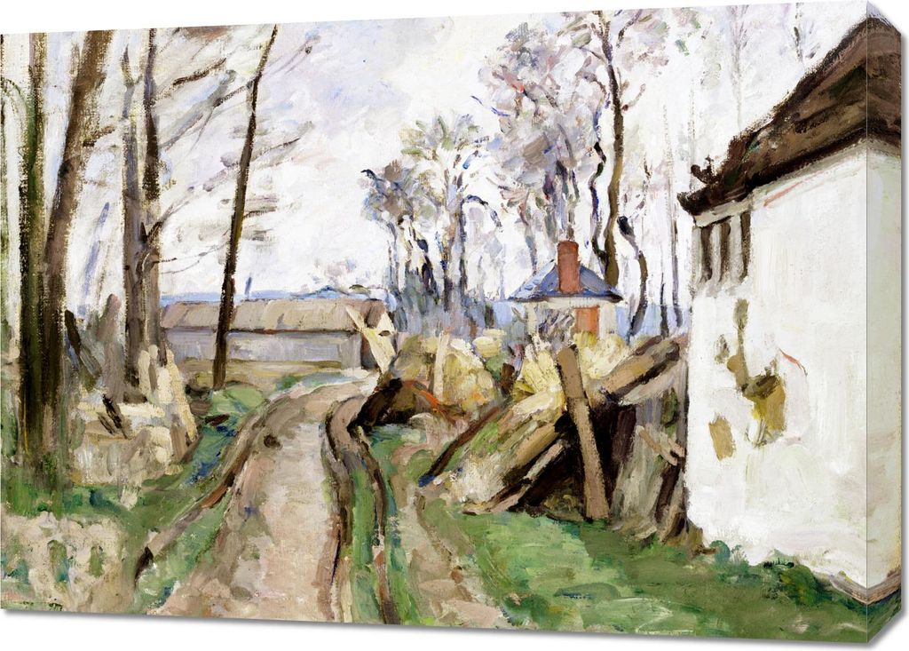 Bild 70x50cm Ein Dorfstraße nahe Auvers, Paul Cezanne Vintage