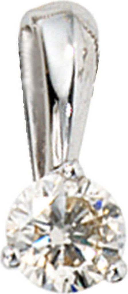 Solitär Anhänger mit Diamant Brillant 0,25Ct 585 Gold Weißgold Damen