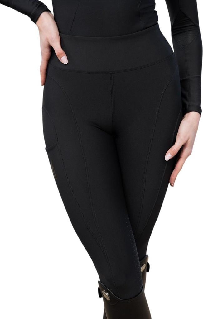 Maximilian Equestrian Reitleggings Damen Knee-Grip Outline Damenreitleggings Black M