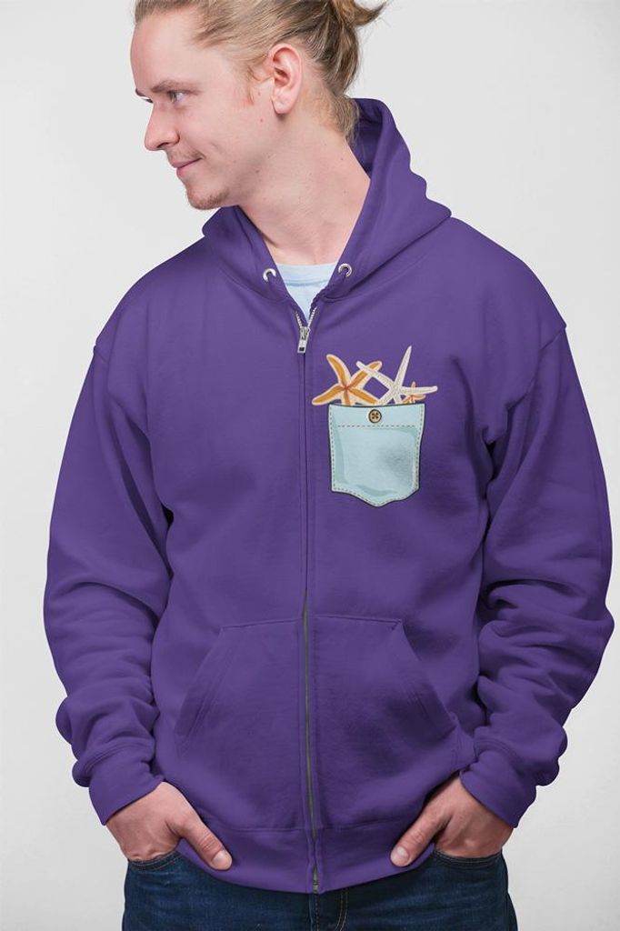 D&B Uni Hoodie ZIPPO00029 Sea Star Lila-Größe S