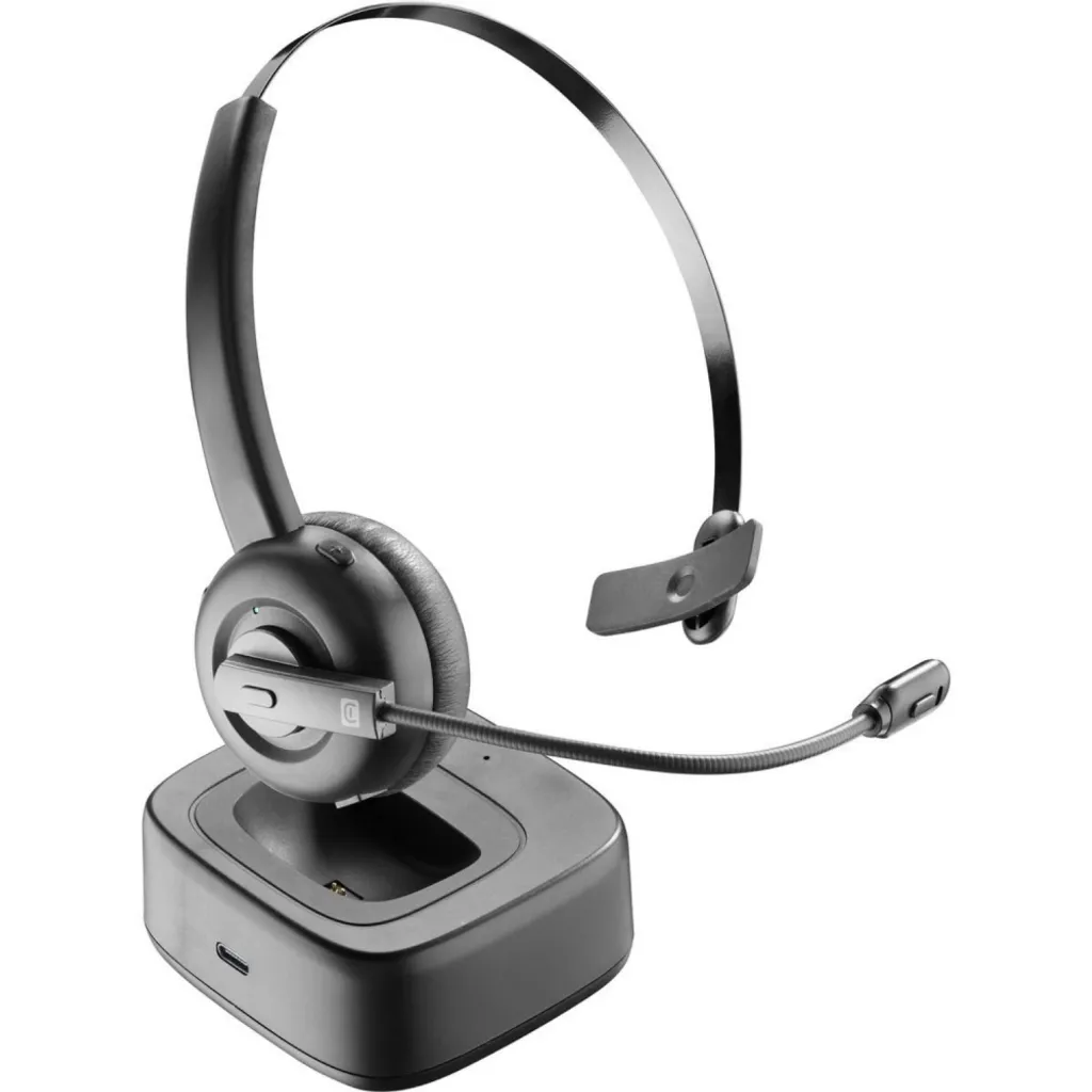 Casque Multimédia Cellularline React Noir pour Travail et Loisirs Audio