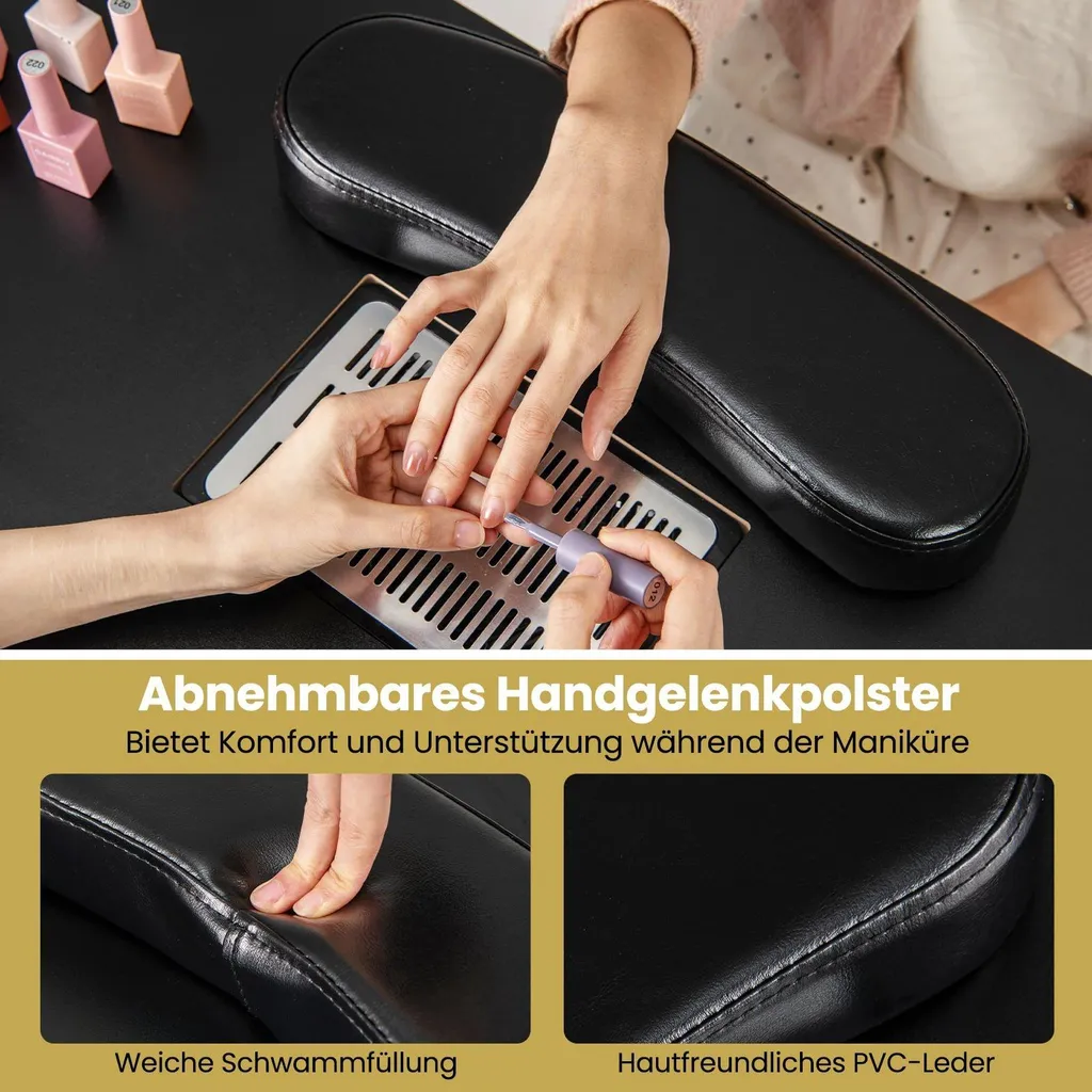 Bureau de manucure professionnel avec collecteur de poussière et confort