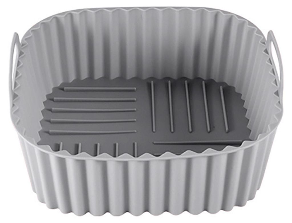 Quadratische Silikon-Backmatte für Heißluftfritteusen, 17 cm (6,7 Zoll), antihaftbeschichtet, ofenfest, BPA-frei, für gleichmäßiges Garen