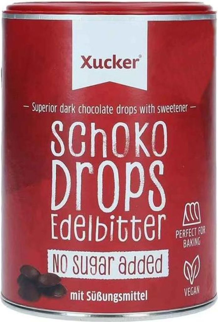 Xucker Schoko Drops Edelbitter 200g Produktbild 