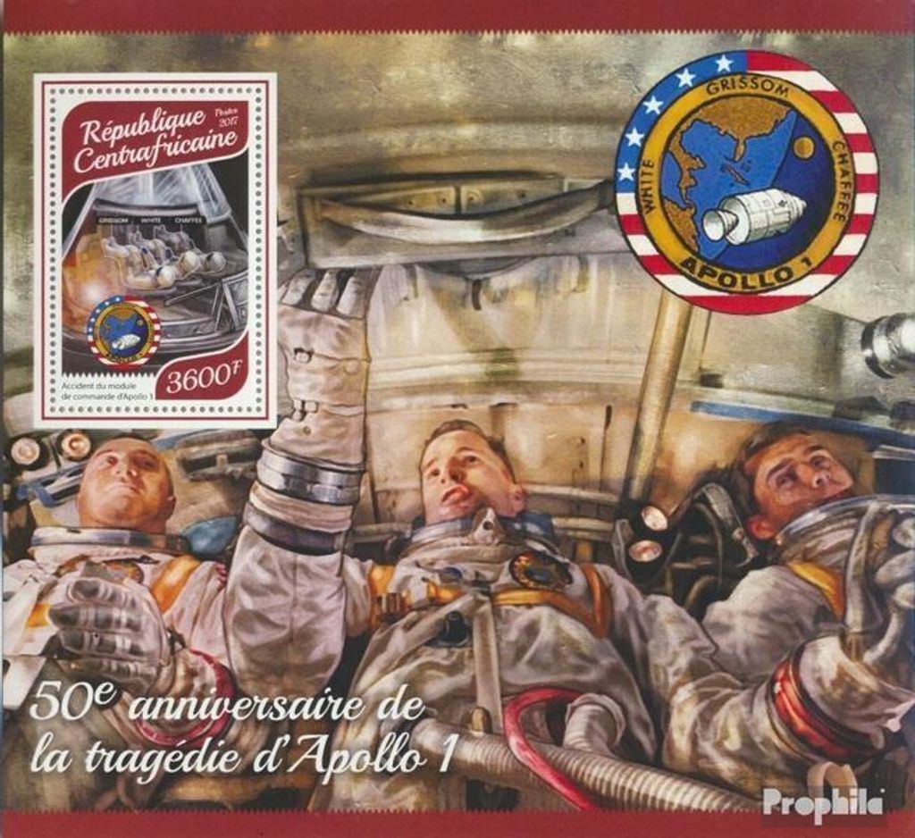 Briefmarken Zentralafrikanische Republik 2017 Mi Block 1708 Produktbild 