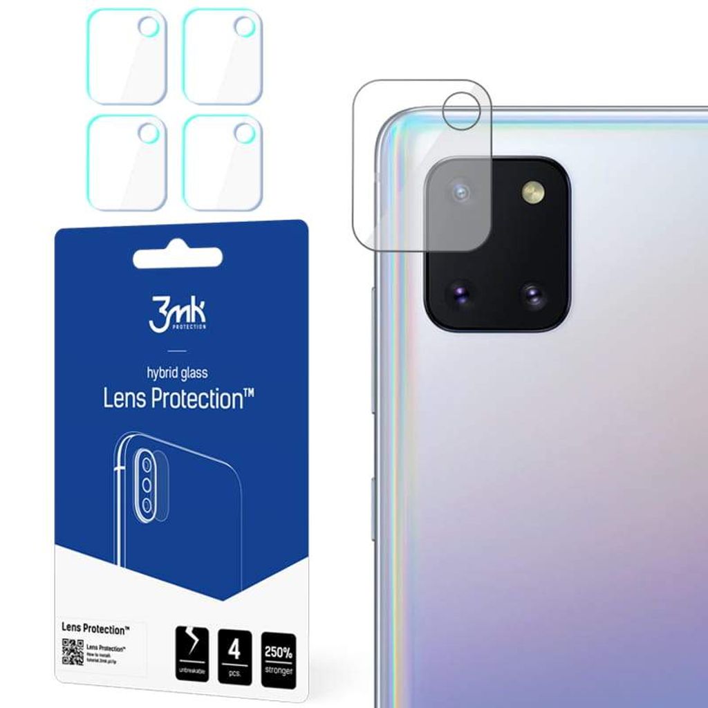 3mk Hybridglas Lens Protection fr Samsung Galaxy Note 10 Lite Kamera Objektiv Kameralinse 0,16mm 6H (4 Stck)