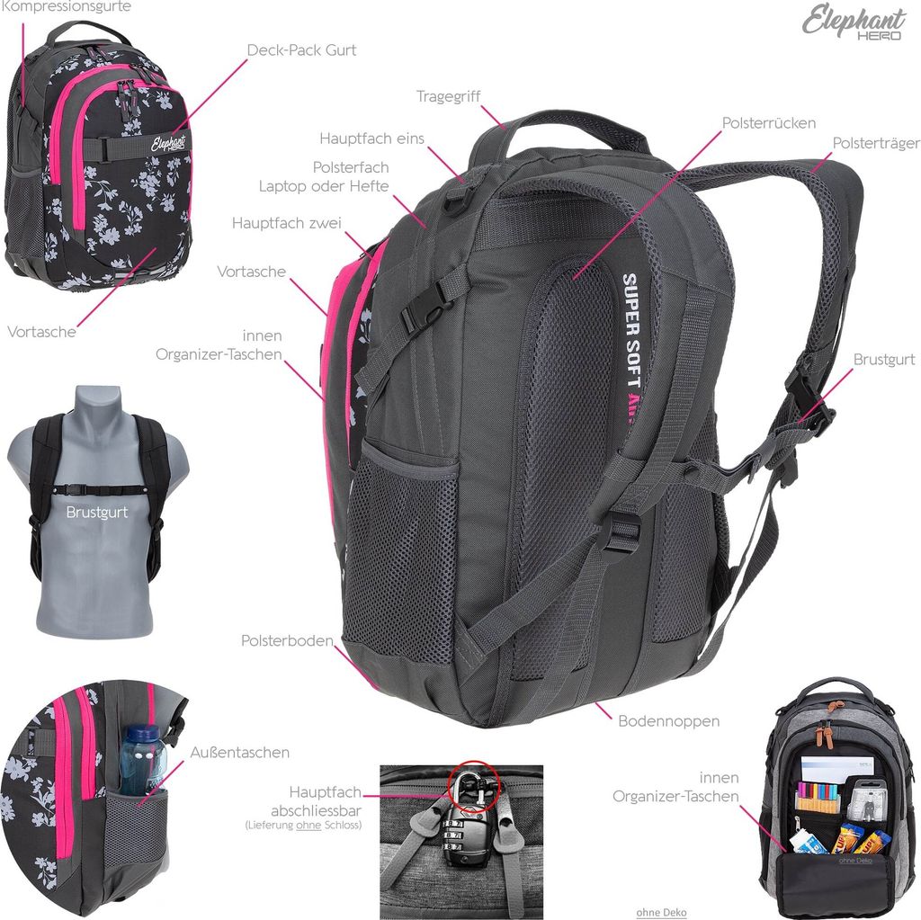 Schulrucksack Elephant Hero Signature Rucksack Schulmappe Produktbild 8