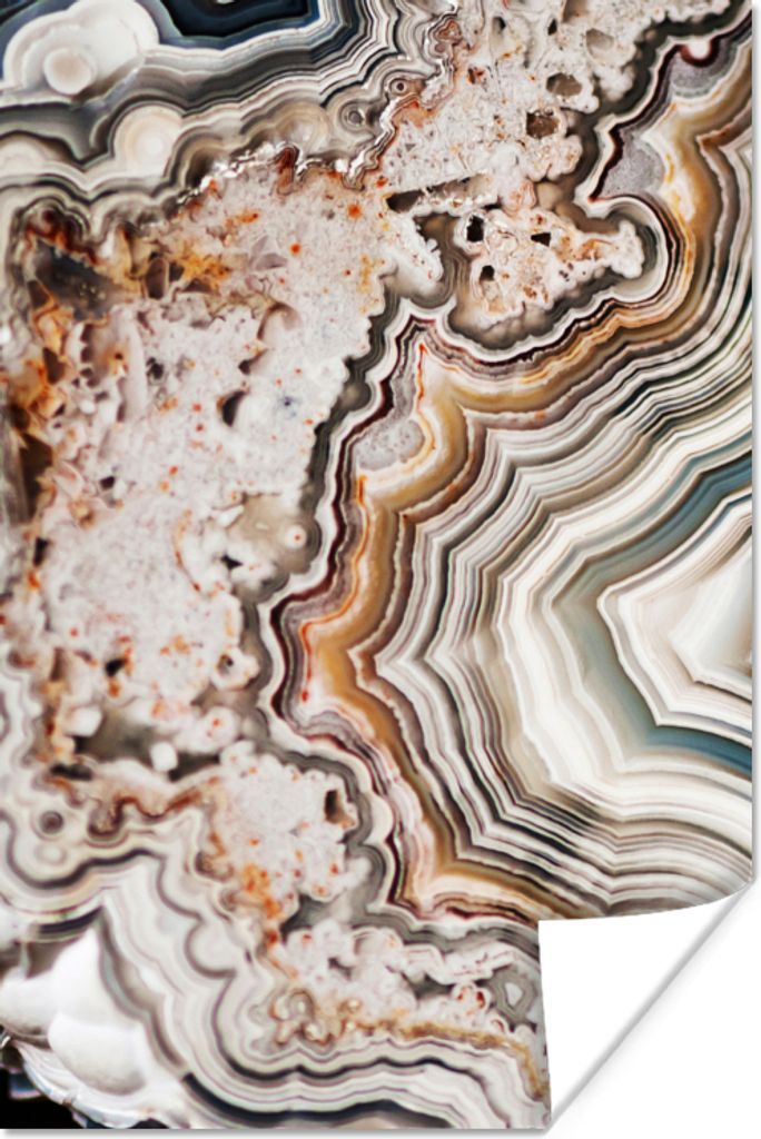 MuchoWow Poster Edelsteen - Marmer - Natuur - Abstract 60x90 cm