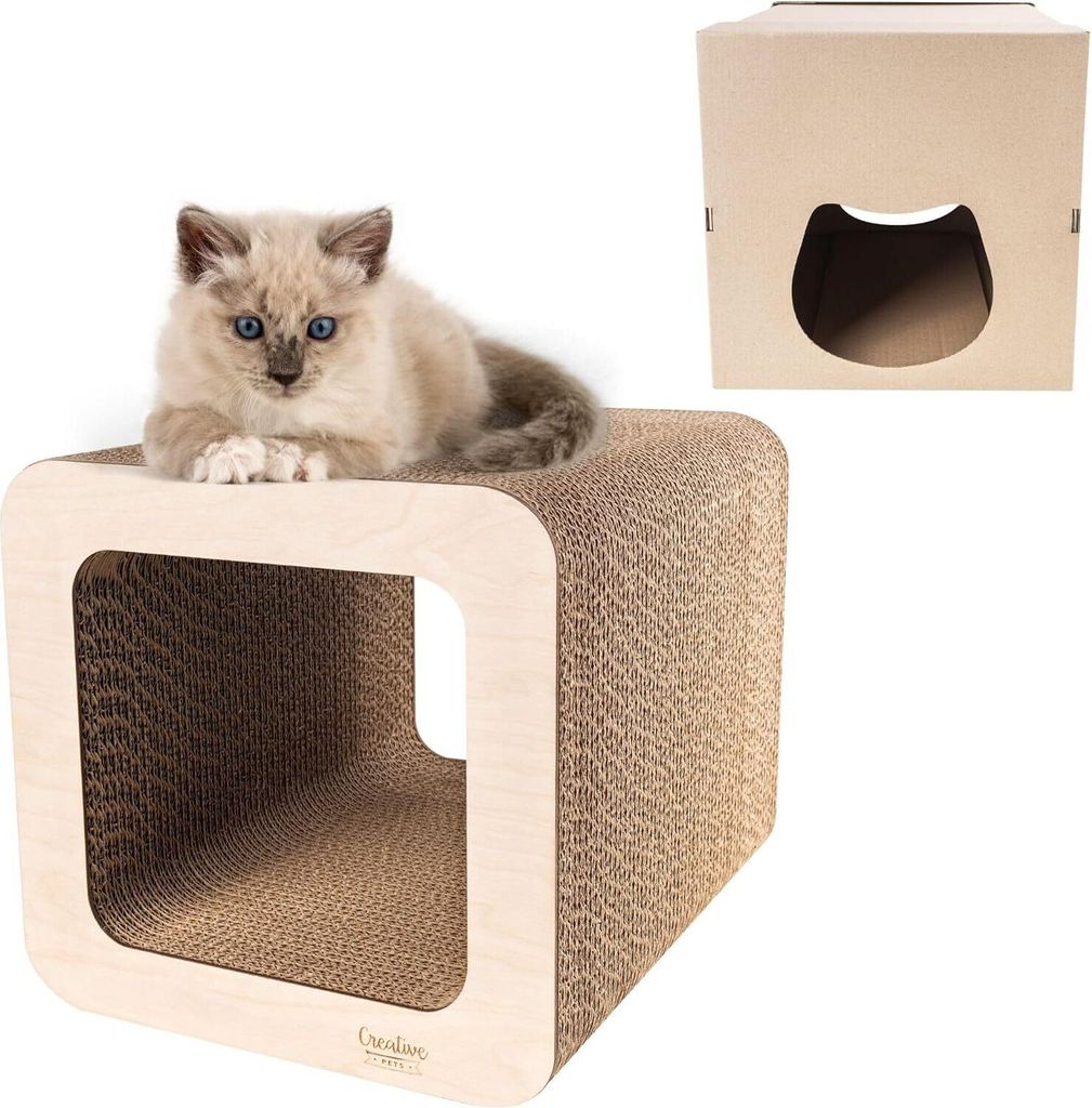Creative Pets Griffoir pour Chat 37 x 30 x 30 cm + Maison Image du produit 
