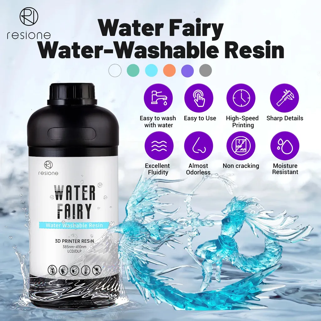 Résine 3D pour modélisme et figurines bleu clair lavable à l'eau 1kg - 2