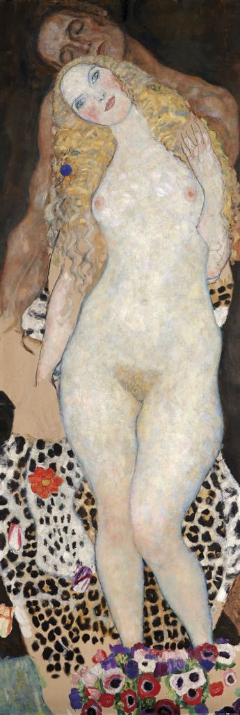 Gustav Klimt Kunstdruck Bild - Adam Und Eva, 1918 (158 x 53 cm)