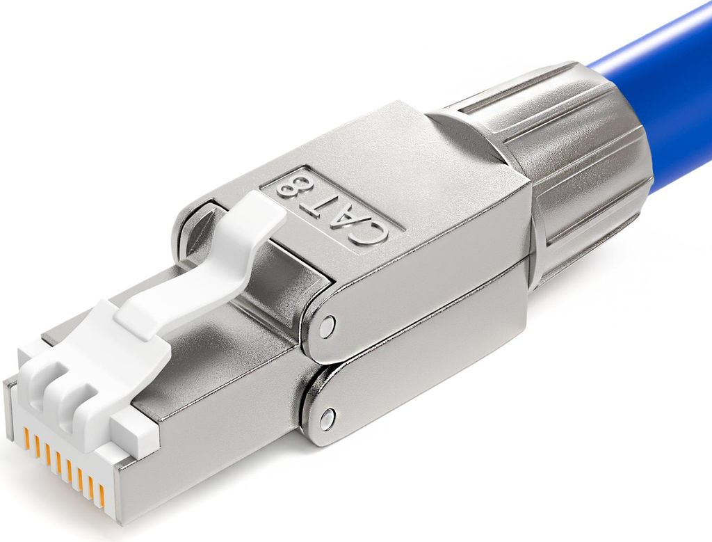 hb-digital Netzwerk Steckverbinder CAT 8 RJ45 LSA STP Zinklegierung schmal