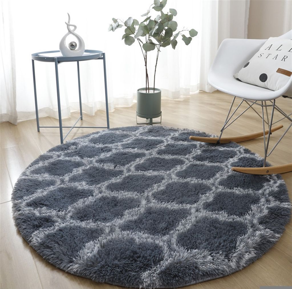 Icegrey Shaggy Teppich Hochflor Langflor Runden Geometrisches Gemustert Teppiche fš¹r Wohnzimmer Esszimmer Kinderzimmer Schlafzimmer Bettvorleger...