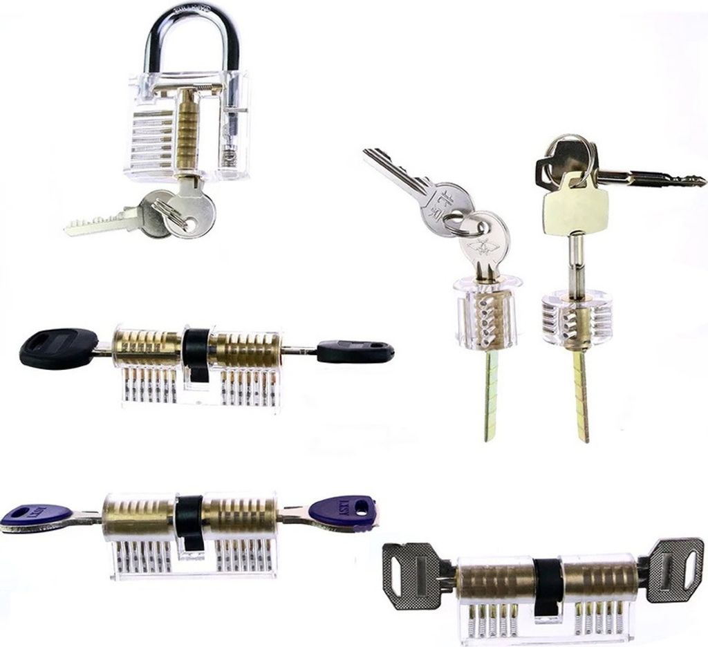 LockPick sada 6x průhledný trénovací zámek Obrázek produktu 