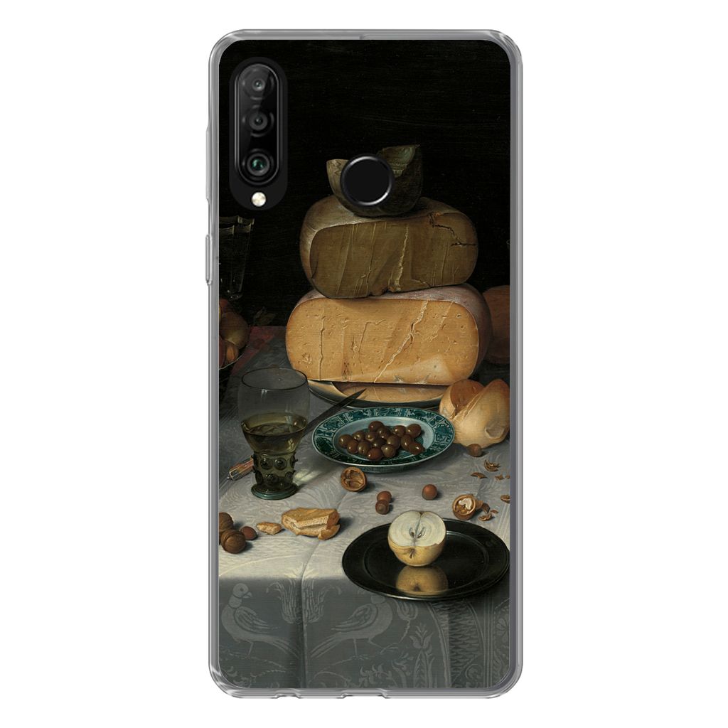 MuchoWow Handyhülle Schutzhülle Hülle für Huawei P30 Lite Stilleben mit Käse - Gemälde von Floris Claesz. van Dijck Silikon Softcase Handy ...