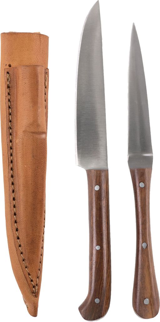 Mittelalter-Besteck Set Typ 1 inkl. Doppellederscheide Holz