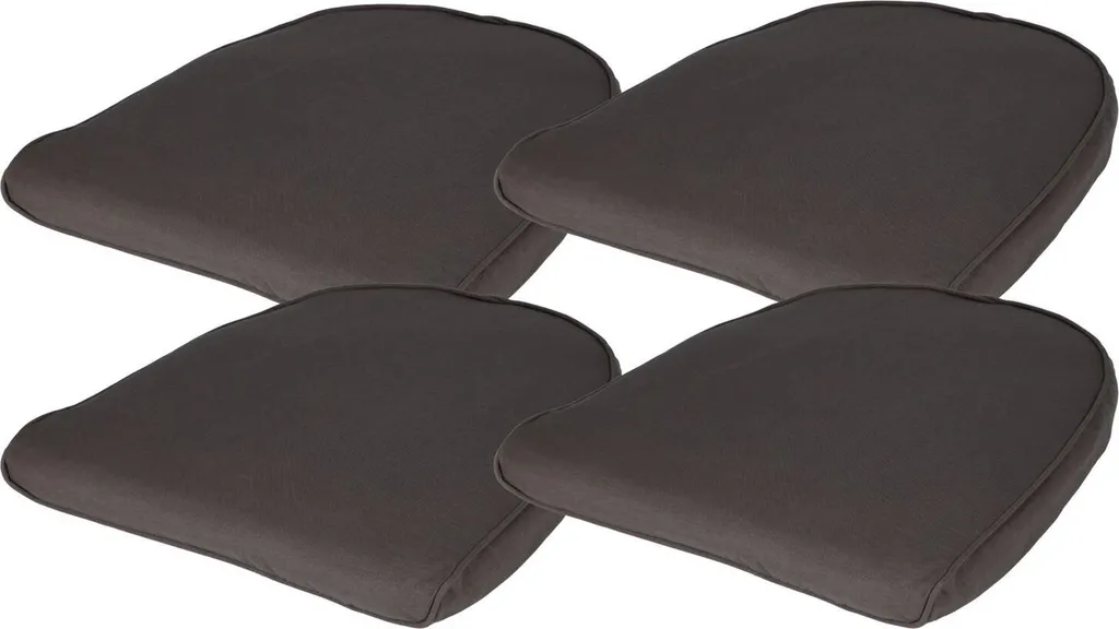 Coussin d'assise pour chaise de jardin anthracite idéal terrasse x4