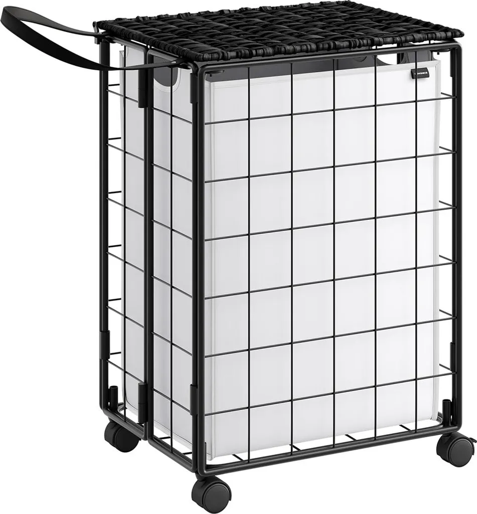 Chariot à linge avec sac amovible bicolore pour trier vos vêtements sale
