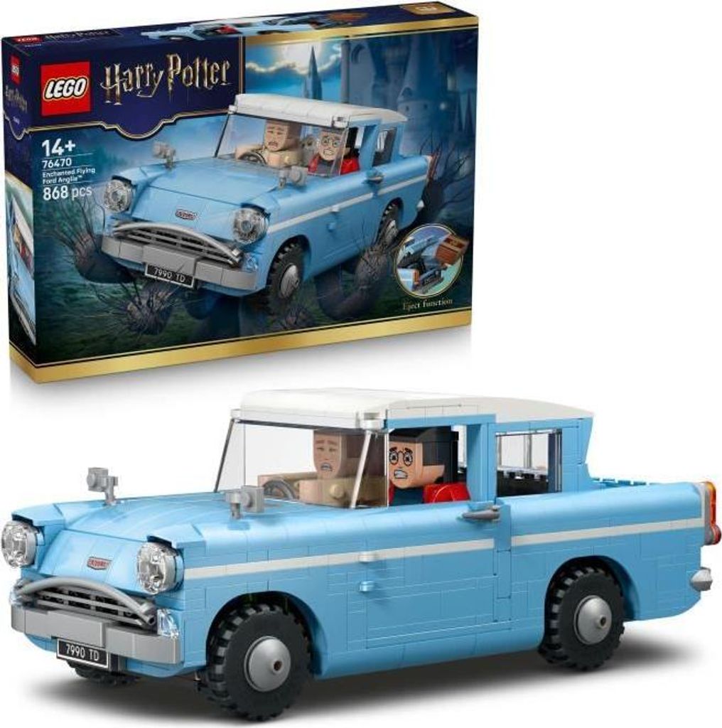 LEGO Harry Potter Die Zauberhafte Ford Anglia 76470, Auto Spielzeug, Bauset für Jungen und Mädchen ab 14 Jahren