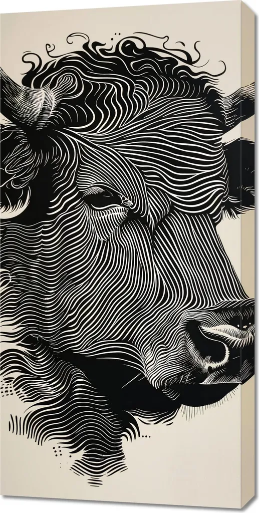 Offerta Quadro 50x100 Toro: Decorazione Parete Colori Neon Style