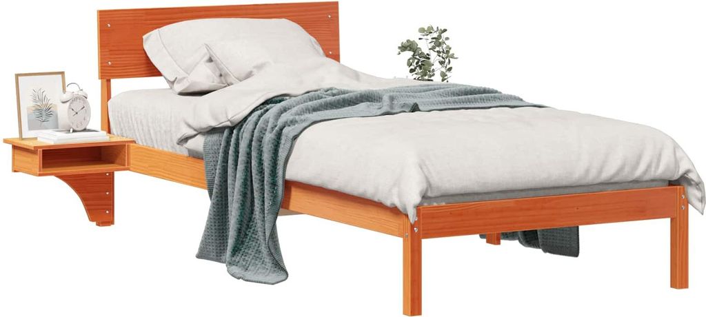 Bettrahmen Wachsbraun 90 x 200 cm Massives Kiefernholz