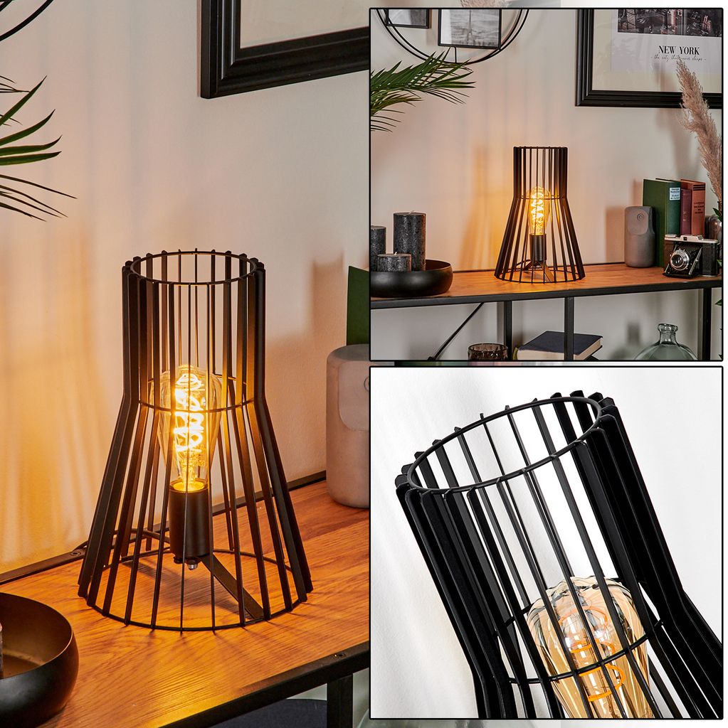 Mosorrofa moderne Tischlampe aus Metall in Schwarz