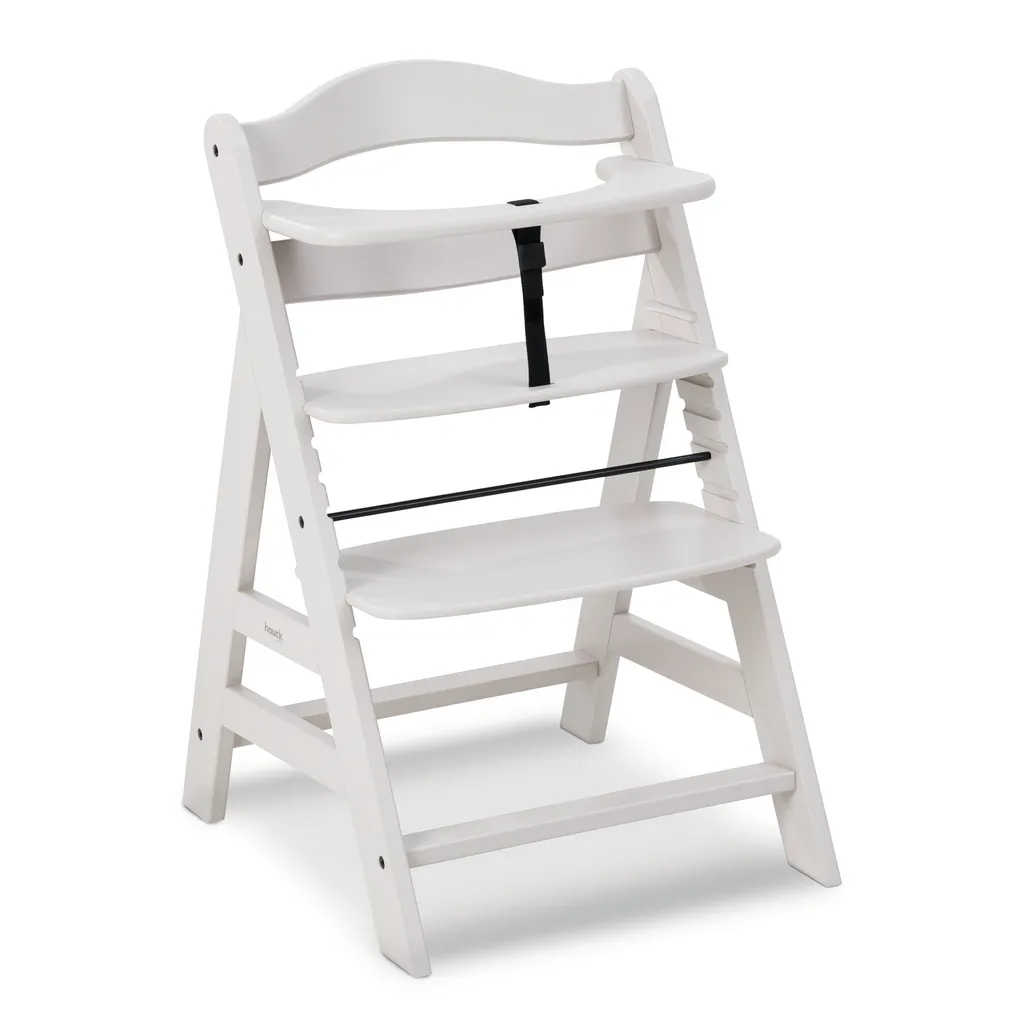Chaise haute bébé hauck Alpha+ crème pour manger à table en famille