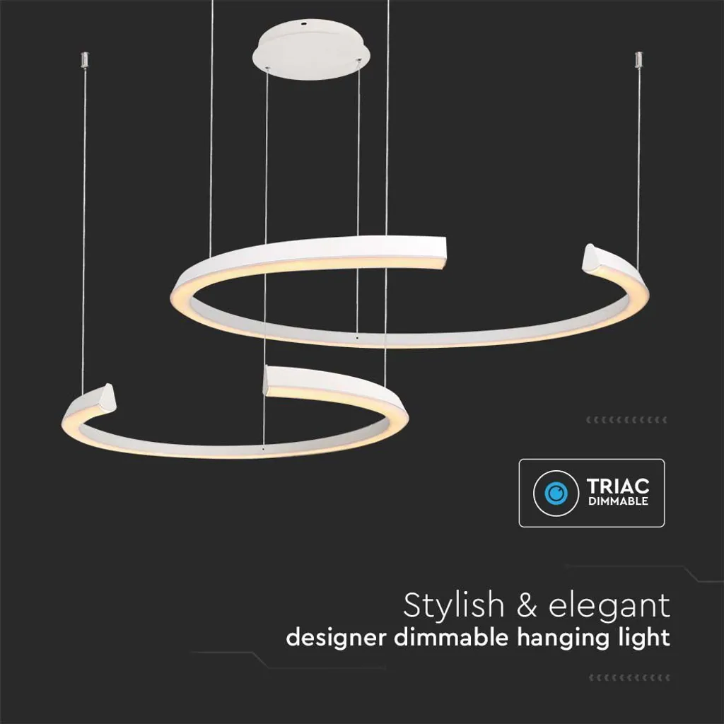 Suspension LED dimmable TRIAC métal blanc 118 cm éclairage modulable - 3