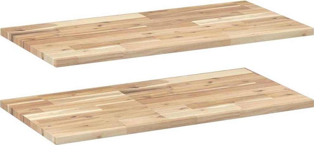 Schweberegale 2 Stk. 80x40x2 cm Massivholz Akazie Unbehandelt