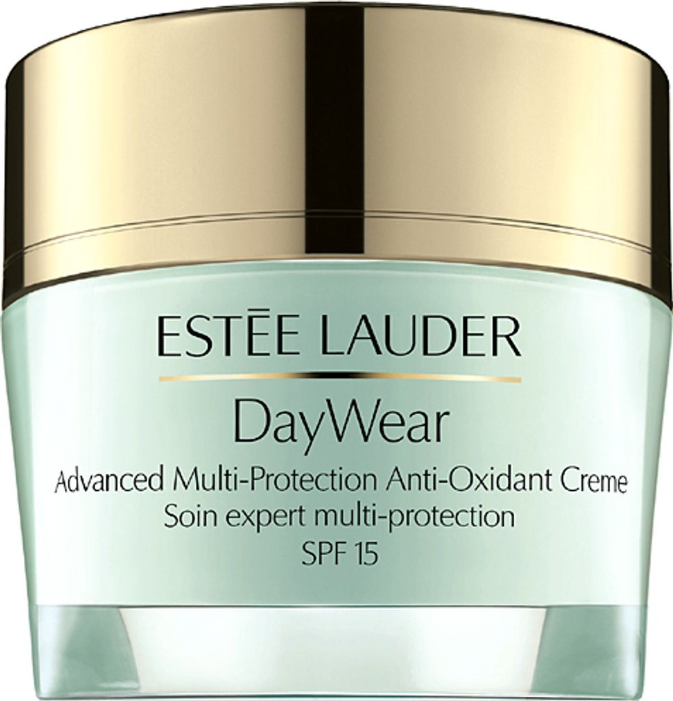 A studio shot of an Estée Lauder DayWear cream jar.