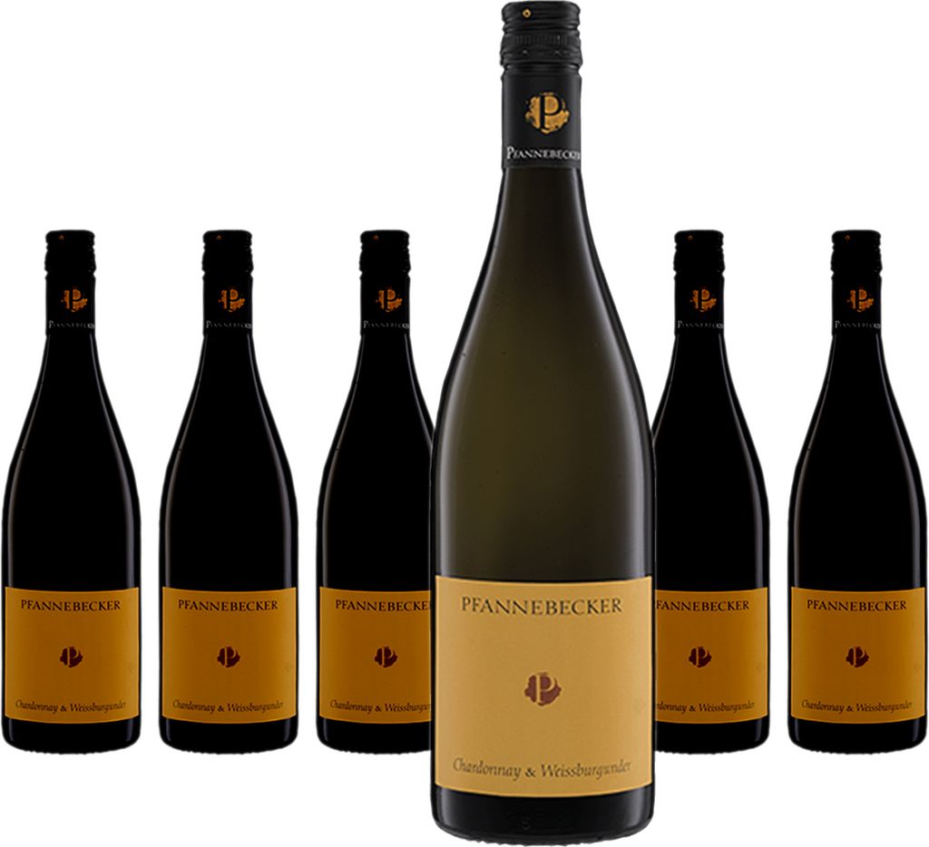 6 x Pfannebecker Chardonnay & Weissburgunder QbA trocken