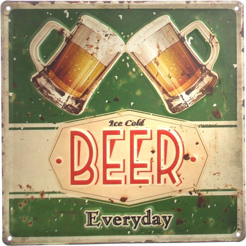 DIO Wandbild aus Metall Ice cold Beer EVERYDAY, 30x30 cm Produktbild 