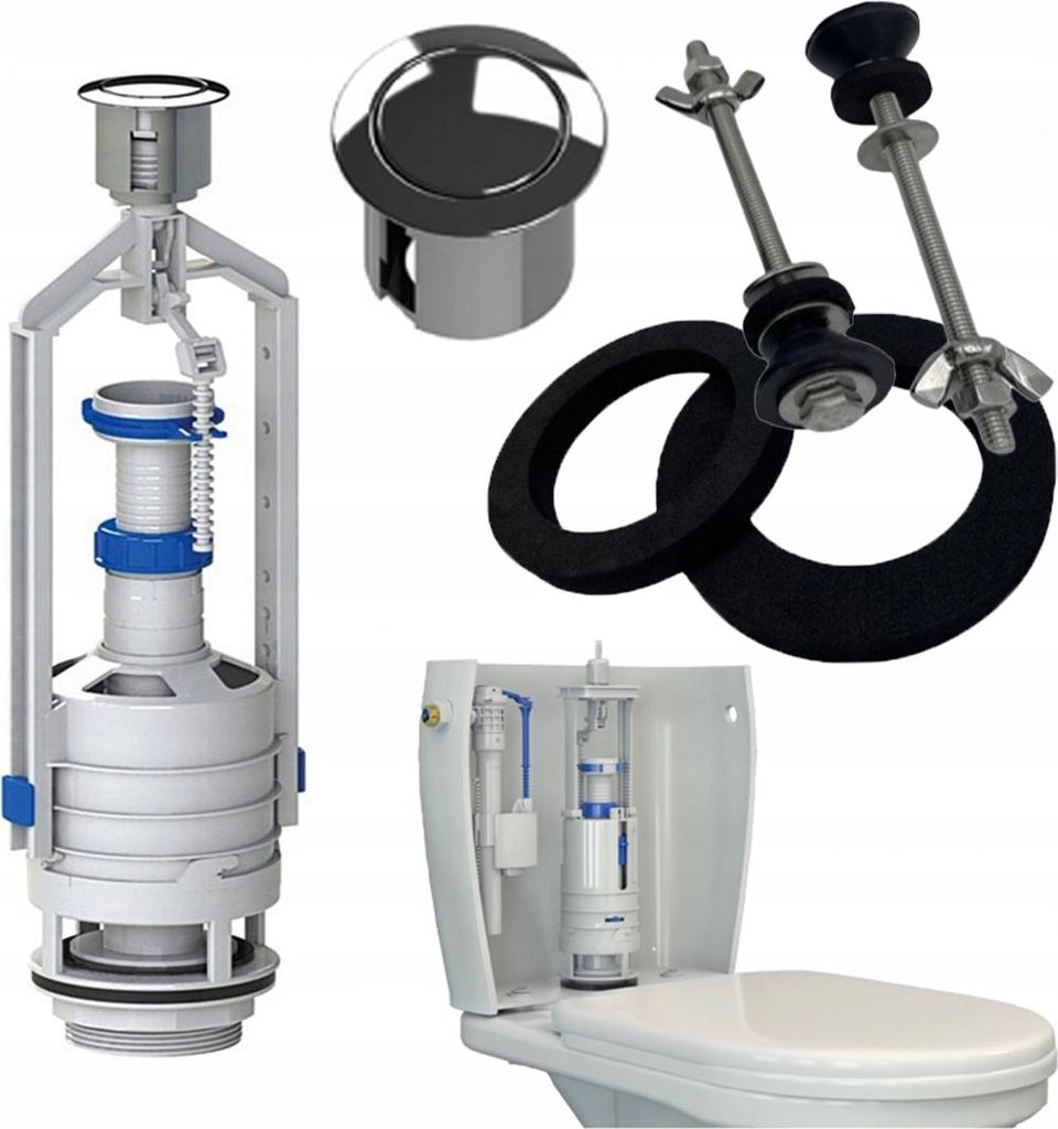 Spülventil + UNIVERSAL-Reparaturset für Cersanit-Toilette Produktbild 