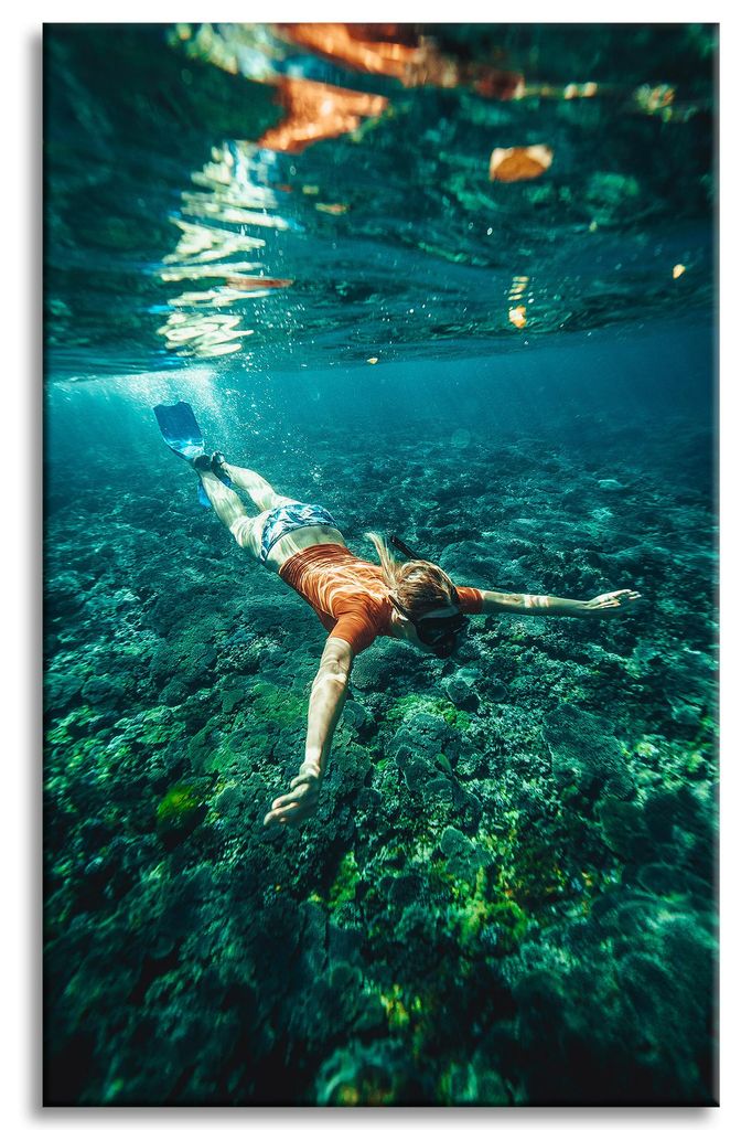 Leinwanddruck „Menschen beim Tauchen im Meer“, 50 x 80 cm