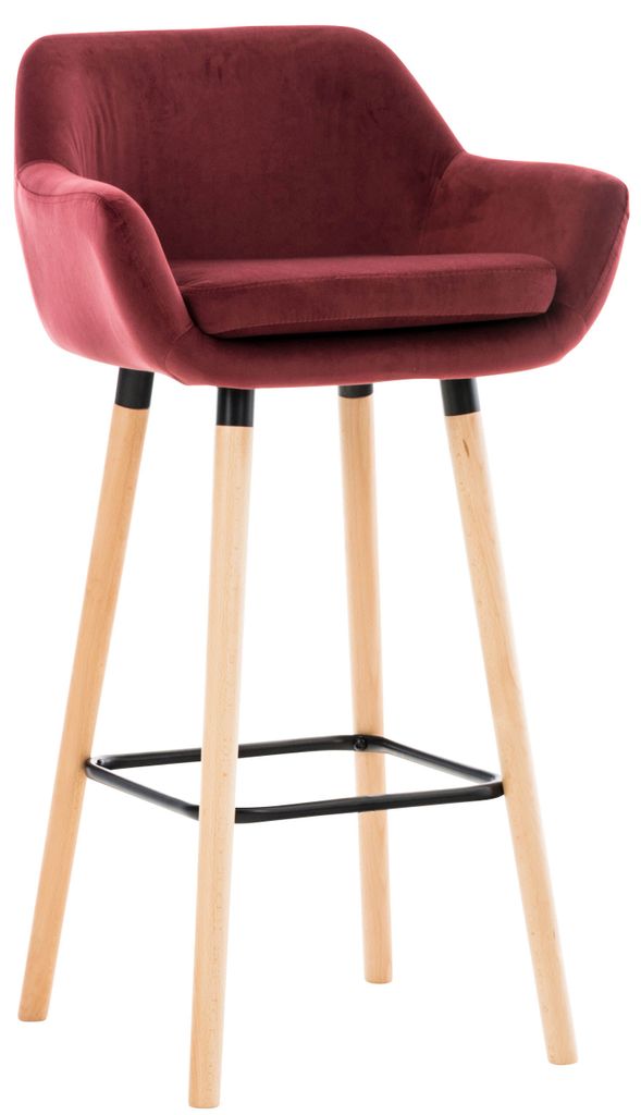 Barhocker HLO-CP19 Samt  rot Produktbild 