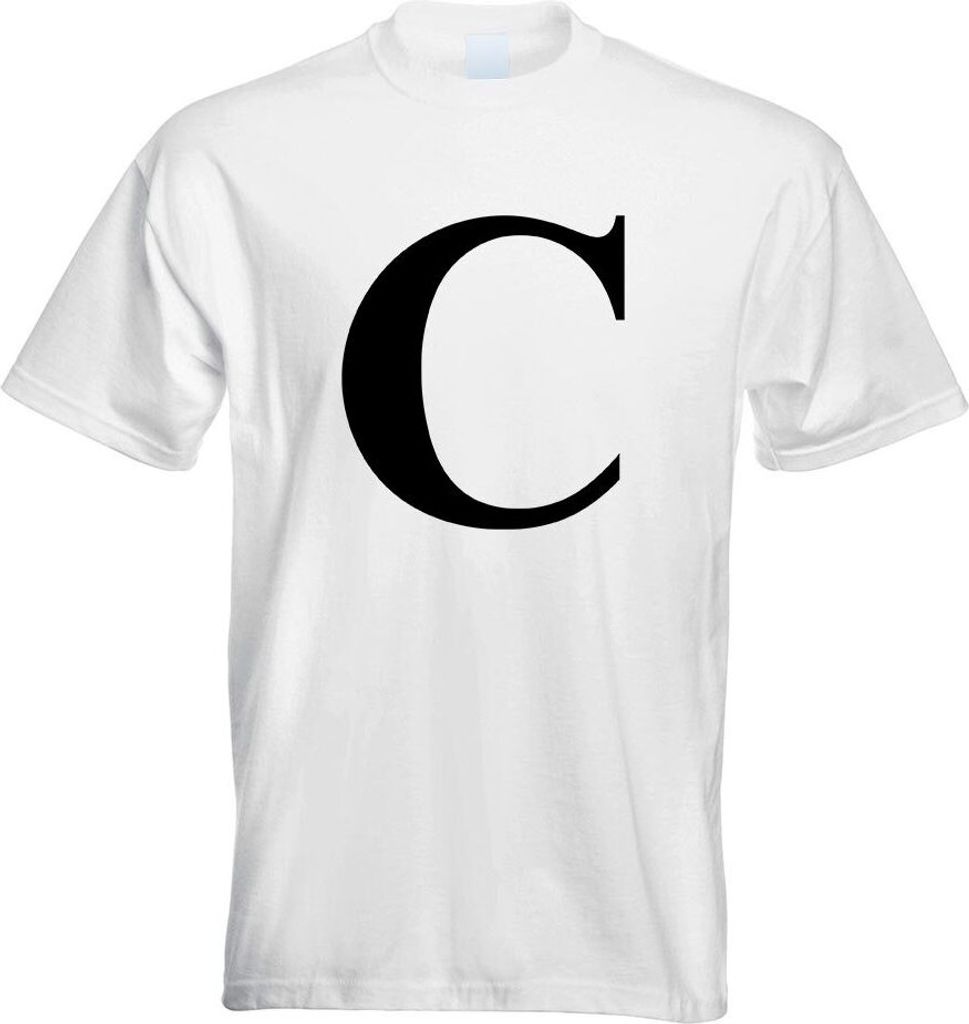 Kiwistar - T-Shirt - Weiss - Buchstabe C - Alphabet Motiv Bedruckt Funshirt Design Print - mit Motiv Bedruckt - Funshirt Design - Sport - Freizeit ...