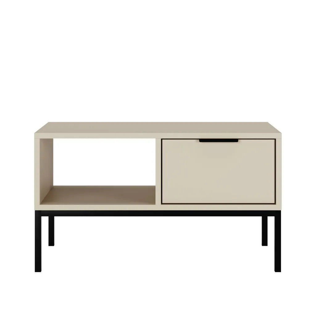 Table basse 80 cm pour salon moderne Cachemire et noir gain de place