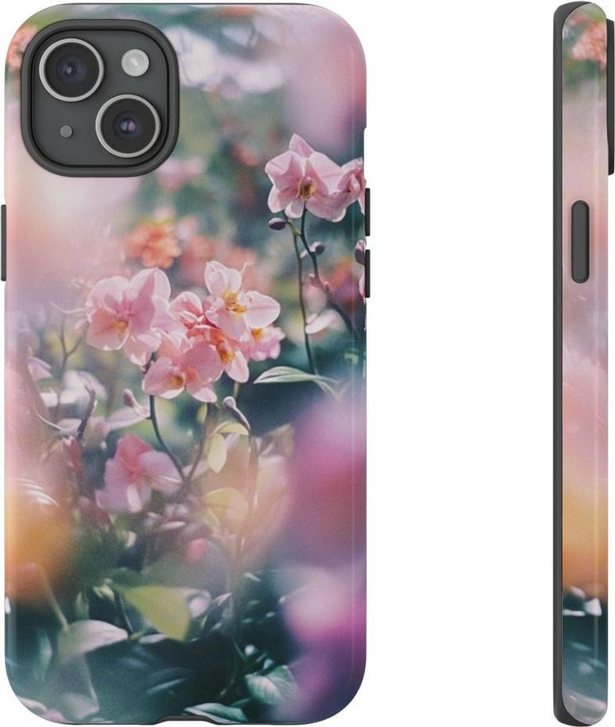Zarte rosa Orchideen – Hülle Kompatibel mit iPhone 15 Plus