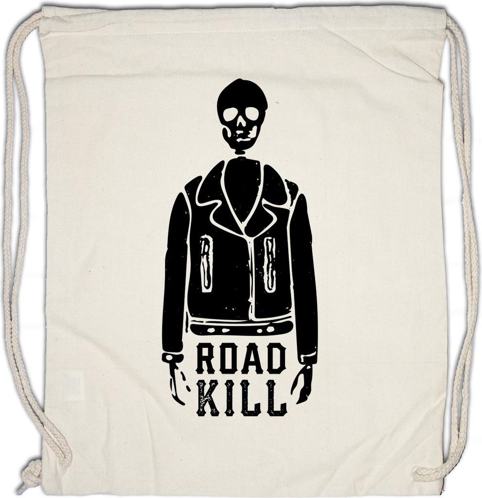 Urban Backwoods Road Kill Skeleton, Turnbeutel, Farbe: Beige