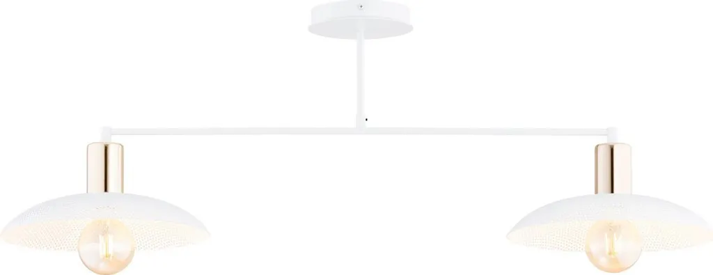 Plafonnier design blanc et doré SPIRIT double éclairage E27 15W