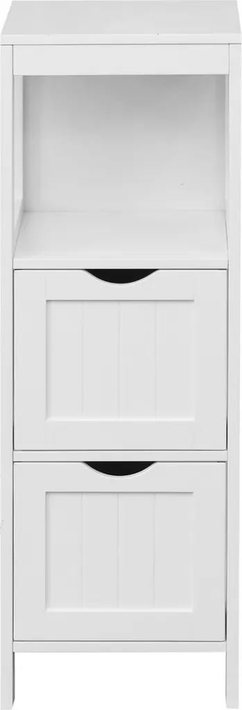 Mobiletto Multiuso Bagno Rebecca Mobili Bianco 2 Cassetti 1 Anta