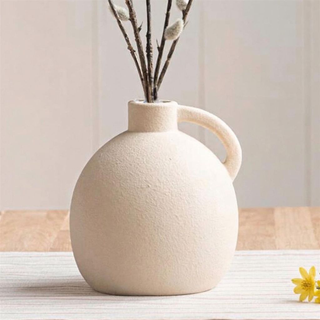 Dekovase "Krug" aus Porzellan, creme, kleine Blumenvase, Produktbild 