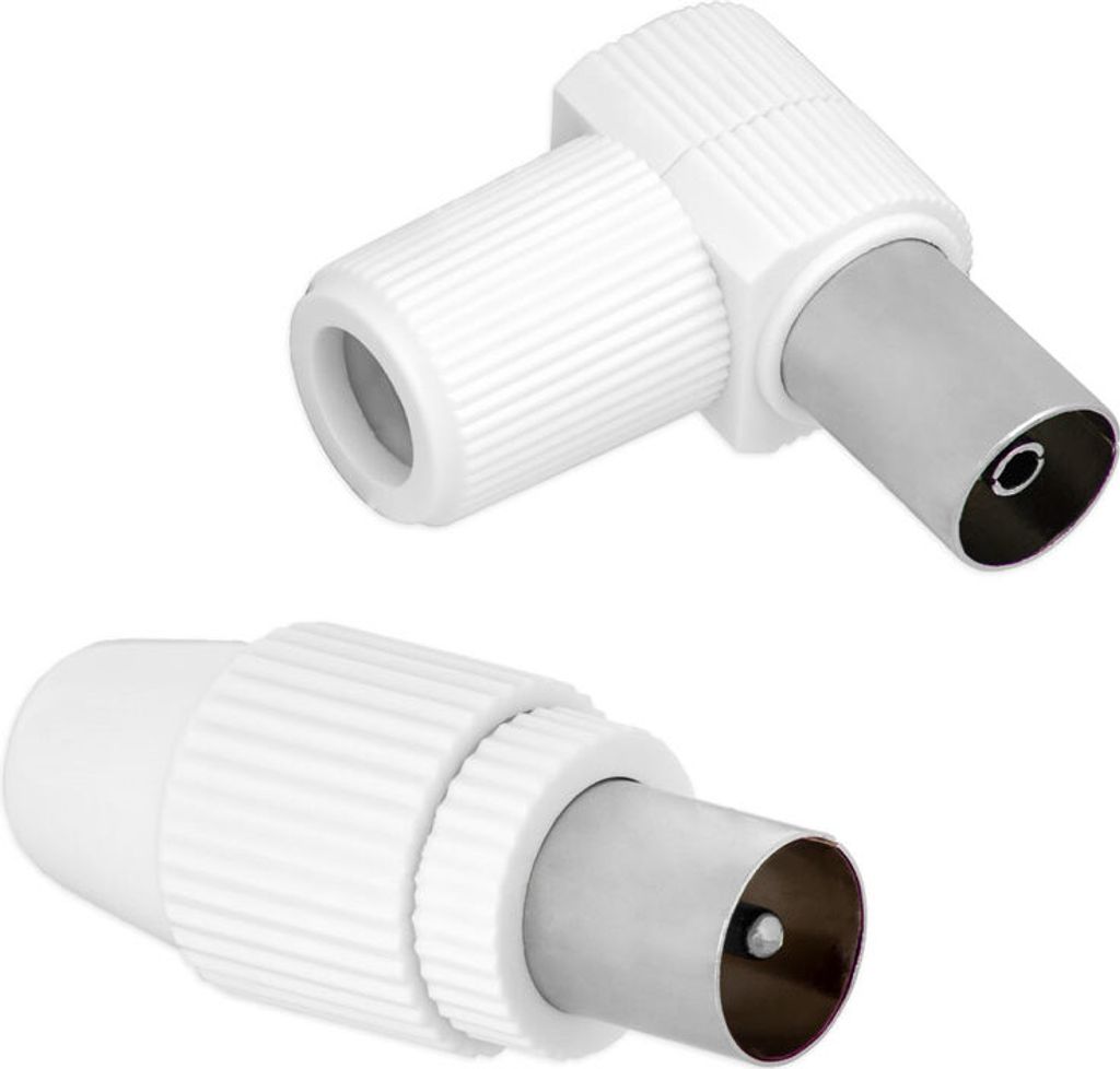TV Koaxial Antennenstecker IEC Koax 1x Winkelbuchse 1x Stecker Koaxialkabel Adapter