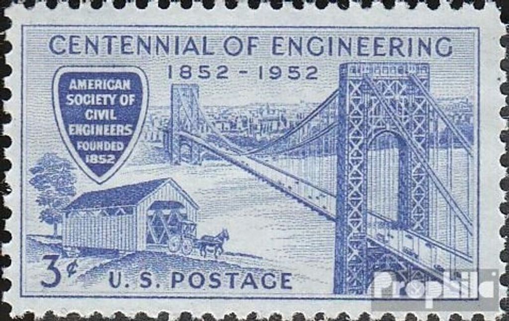 Briefmarken USA 1952 Mi 631 (kompl.Ausg.) postfrisch Bau-Ingenieure