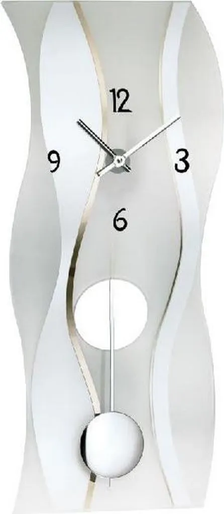 Horloge murale à balancier AMS - Pendule de salon design 25x60x7 cm